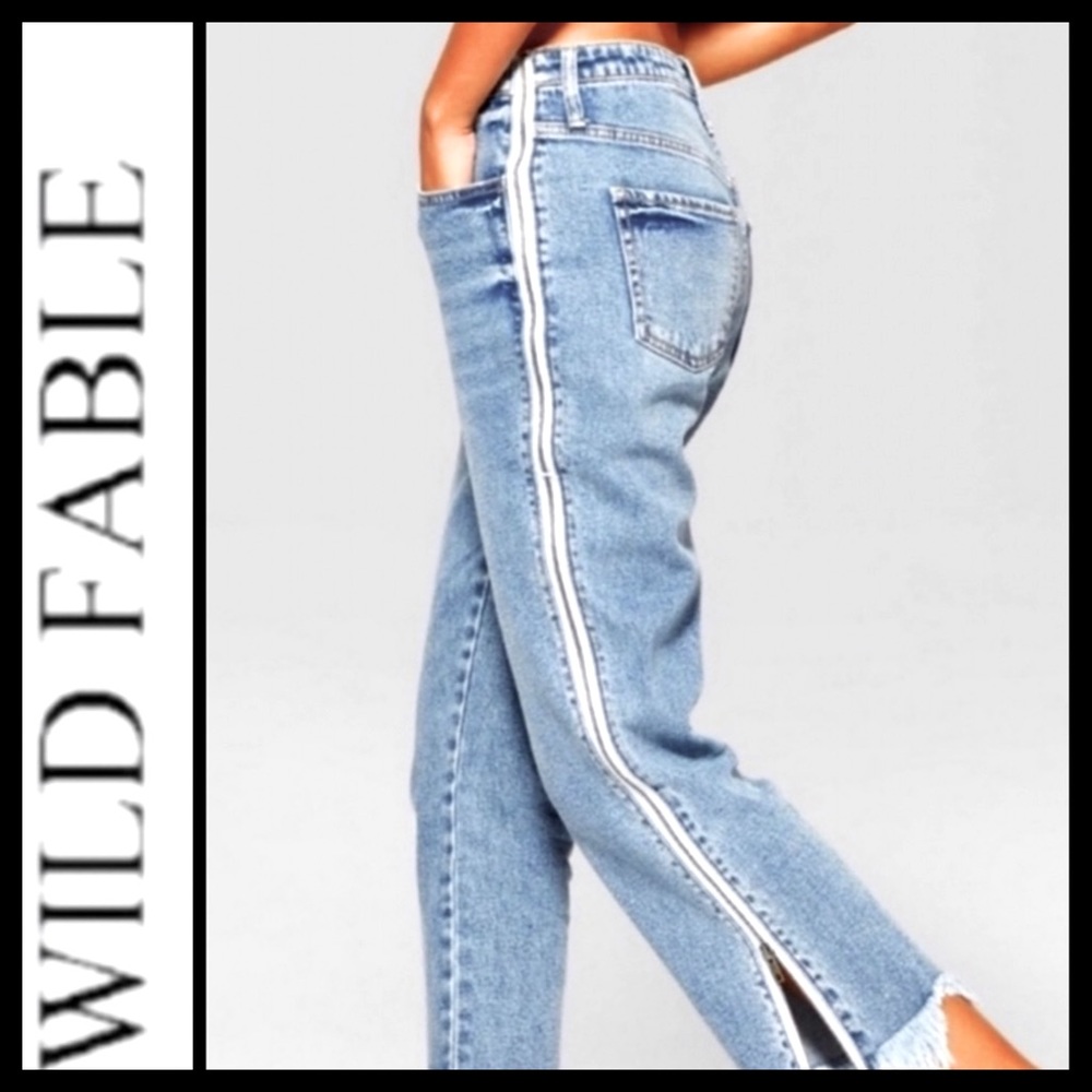 Wild Fable High Rise Side Zip Straight Jeans
